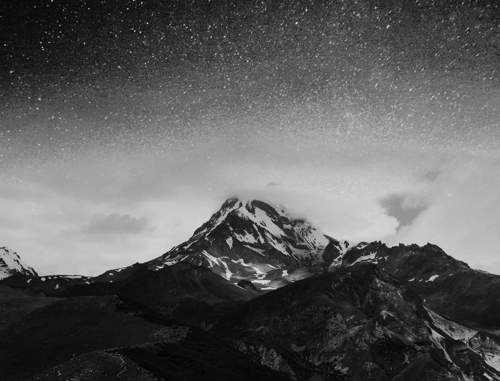 The peak, in black and white - photograph by Lika Arobelidze