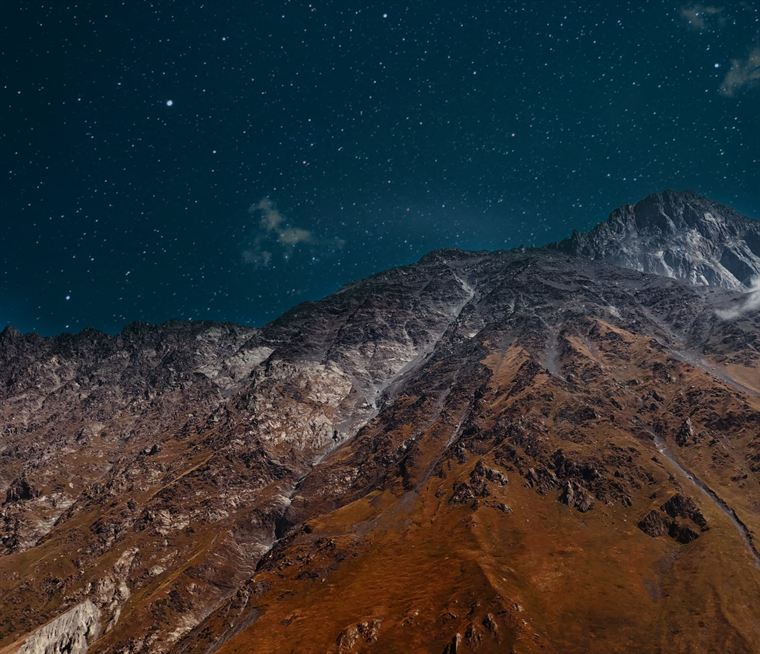 Slope under stars, Greater Caucasus - photograph by Lika Arobelidze