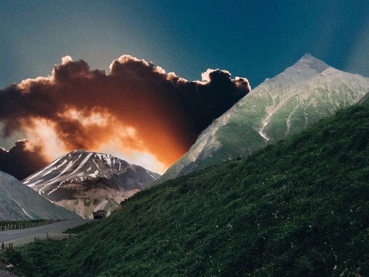 Ember sky, Greater Caucasus - photograph by Lika Arobelidze