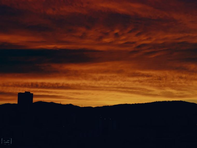 Last light on the hill, Georgia - photograph by Lika Arobelidze