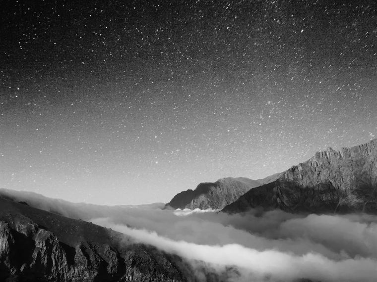 Stars over the cloud sea, Greater Caucasus - photograph by Lika Arobelidze