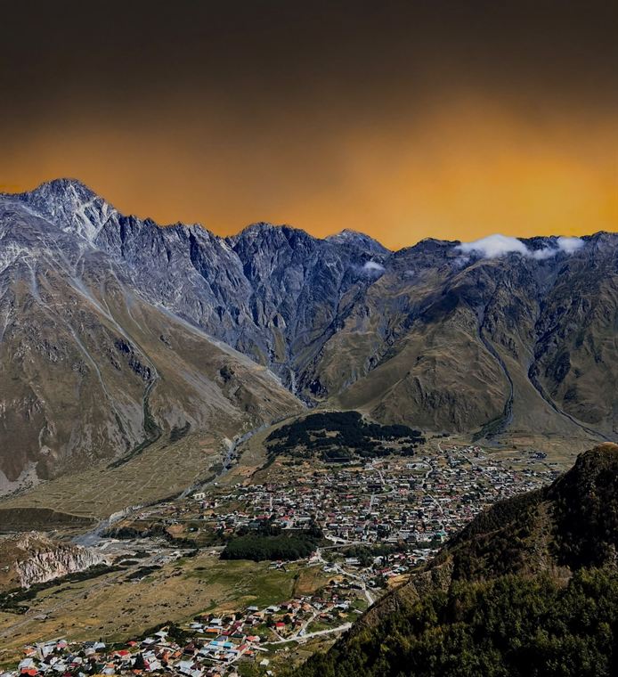 The valley town, Stepantsminda - photograph by Lika Arobelidze