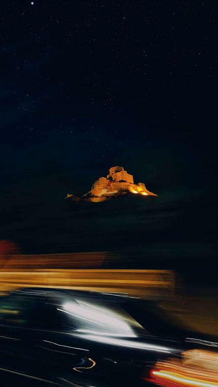 Headlights at altitude, Georgia - photograph by Lika Arobelidze