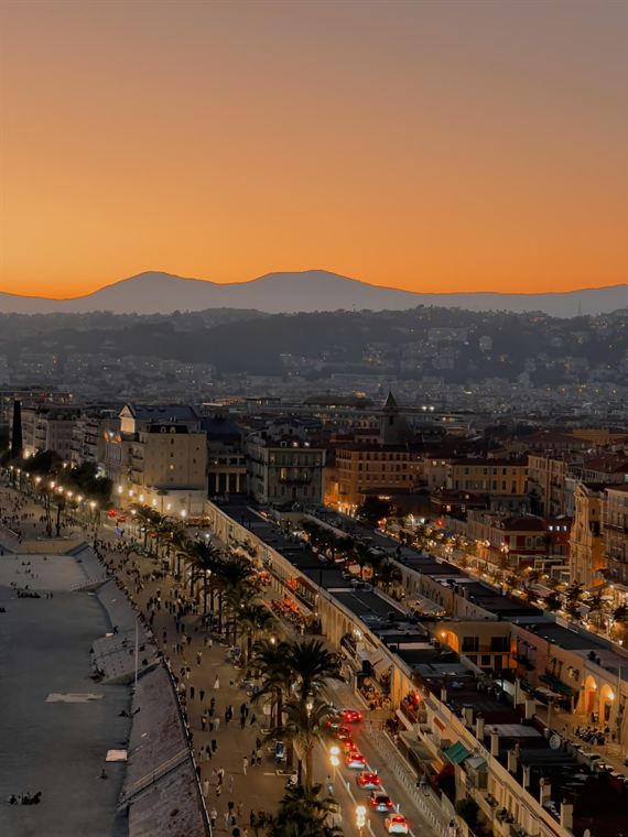 Promenade at dusk, Nice - photograph by Lika Arobelidze