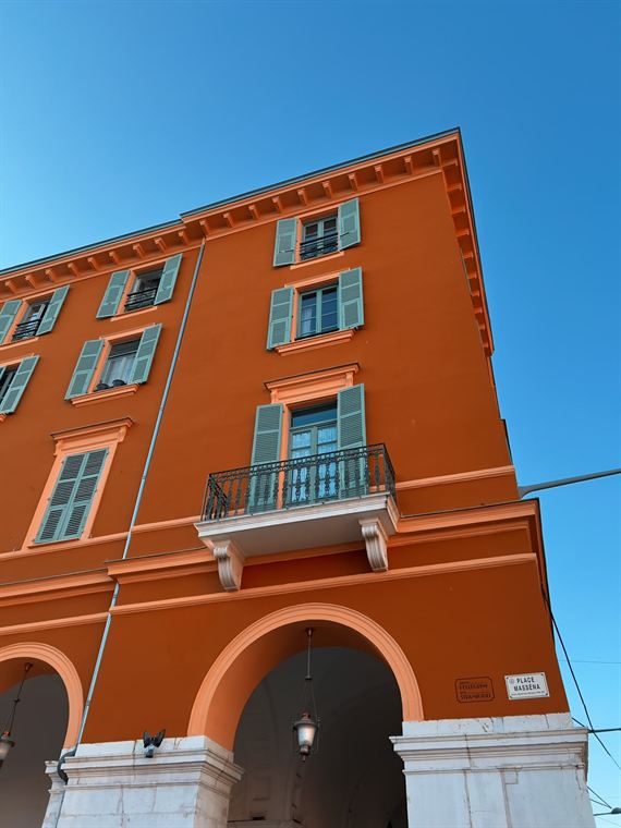 Ochre and shutters, Nice - photograph by Lika Arobelidze