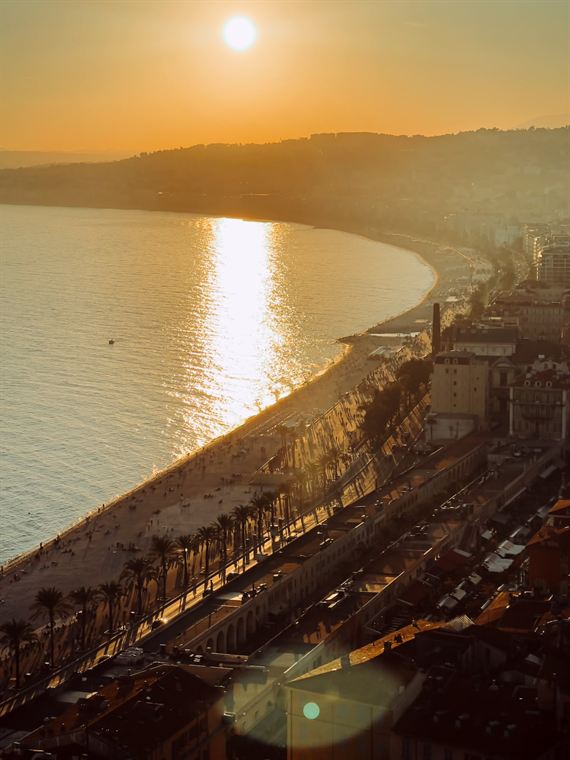 The bay at sunset, Nice - photograph by Lika Arobelidze